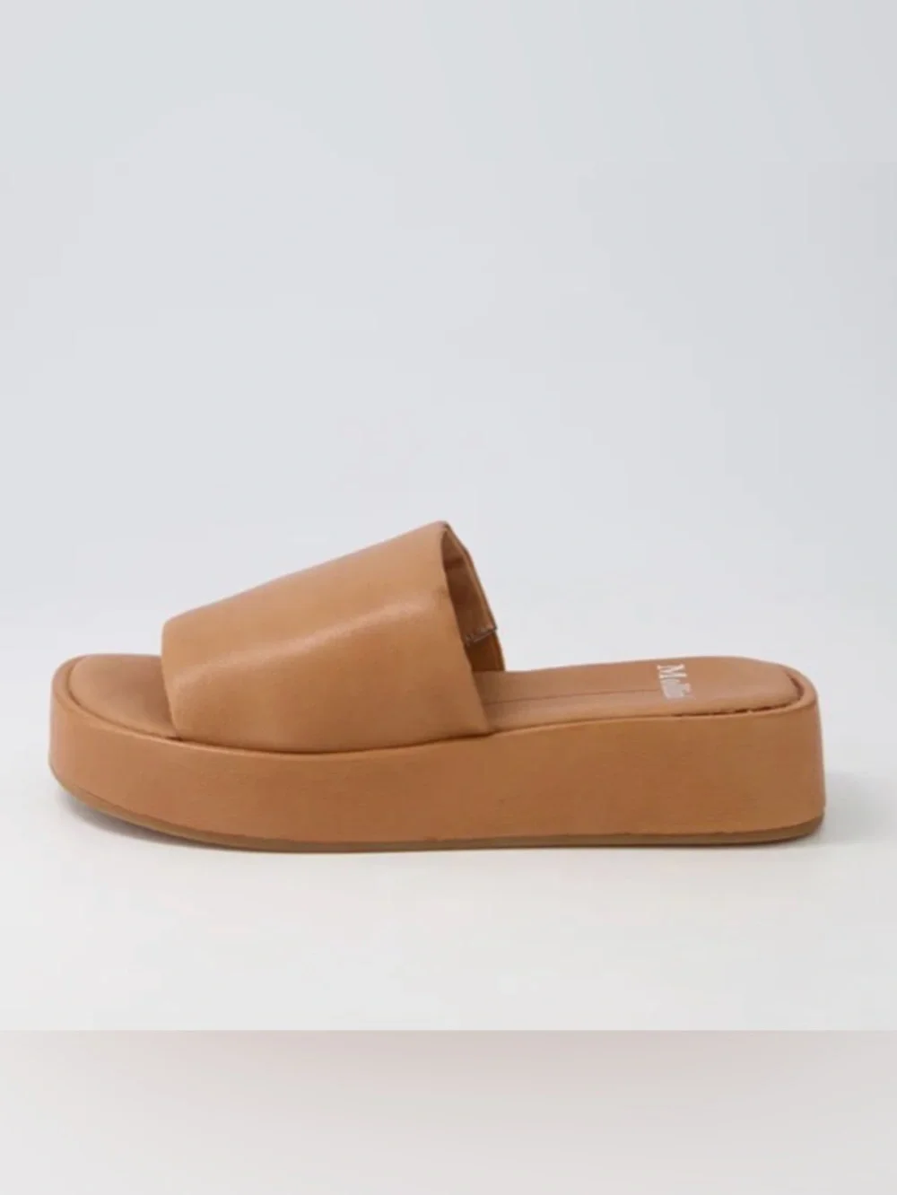 Mollini Garnell Dark Tan Leather Platform Slide